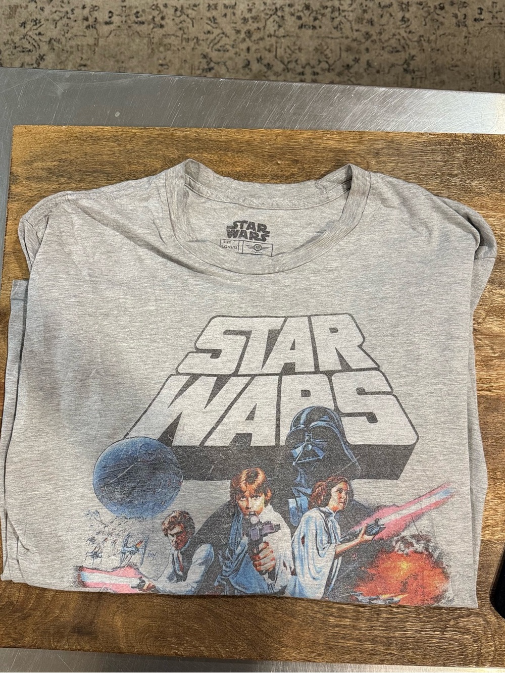 Star Wars Gray Short Sleeve Tee with Classic Movie Characters